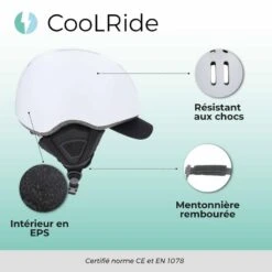 Casque Vélo Adulte 54-58 Cm Multisport Blanc Avec Casquette Amovible Intégrée -Vélo Matériel Magasin casque velo adulte 54 58 cm multisport blanc avec casquette amovible integree 2
