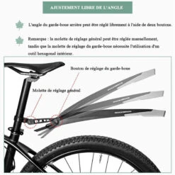 ROCKBROS Garde-boue De Vélo Garde-Boue VTT Avant Et Arrière Réglable En PP -Vélo Matériel Magasin garde boue de velo garde boue vtt avant et arriere reglable en pp 3