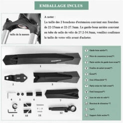 ROCKBROS Garde-boue De Vélo Garde-Boue VTT Avant Et Arrière Réglable En PP -Vélo Matériel Magasin garde boue de velo garde boue vtt avant et arriere reglable en pp 5