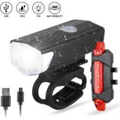 Kit D'éclairage LED Pour Vélo - Feu Avant Et Feu Arrière - 300 & 20 Lumens -Vélo Matériel Magasin kit declairage led pour velo feu avant et feu arriere 300 and 20 lumens 2