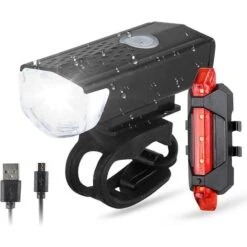 Kit D'éclairage LED Pour Vélo - Feu Avant Et Feu Arrière - 300 & 20 Lumens