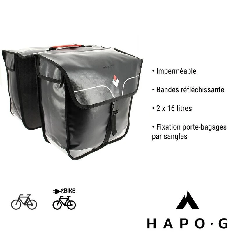 Sacoche Vélo Porte Bagage étanche 32L Noir - Vélo électrique, VTT, VTC - HAPO-G 9 Sacoche Vélo Porte Bagage étanche 32L Noir - Vélo électrique, VTT, VTC - HAPO-G – Image 7