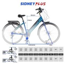 Vélo Ville Électrique Urbanbiker Sidney PLUS, Bleu, 26¨,540 Wh (15Ah 48V) -Vélo Matériel Magasin velo ville electrique urbanbiker sidney plus bleu 26540 wh 15ah 48v 6