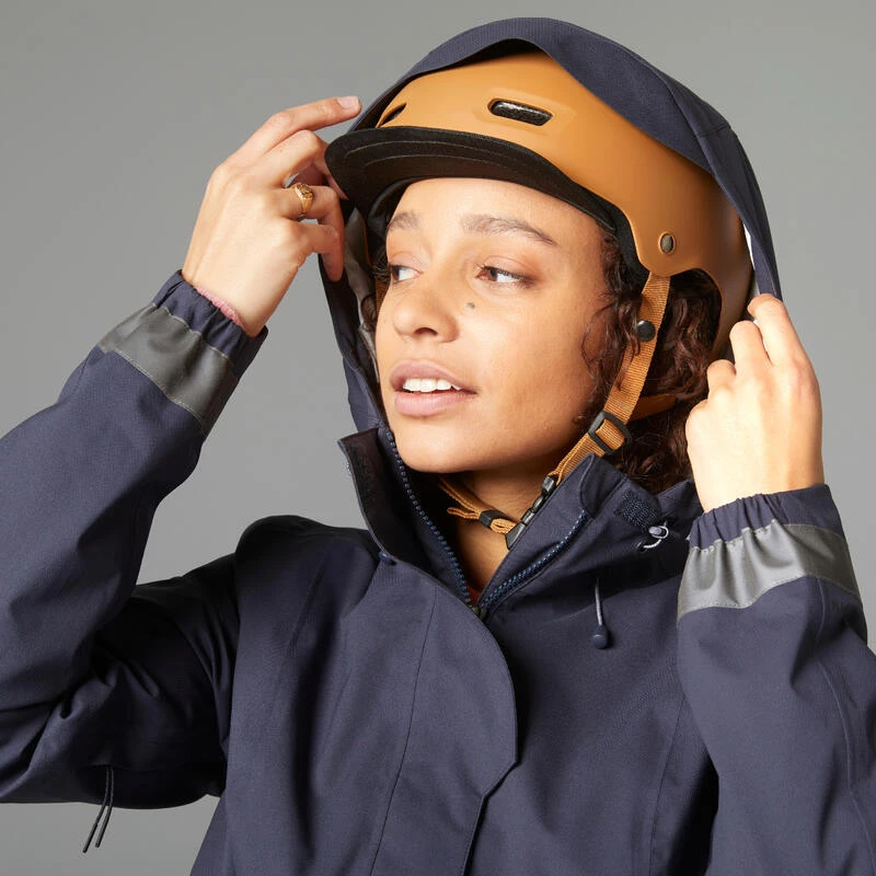 BTWIN VESTE PLUIE VELO VILLE VISIBILITE NUIT 540 FEMME BLEU MARINE 5 BTWIN VESTE PLUIE VELO VILLE VISIBILITE NUIT 540 FEMME BLEU MARINE – Image 3